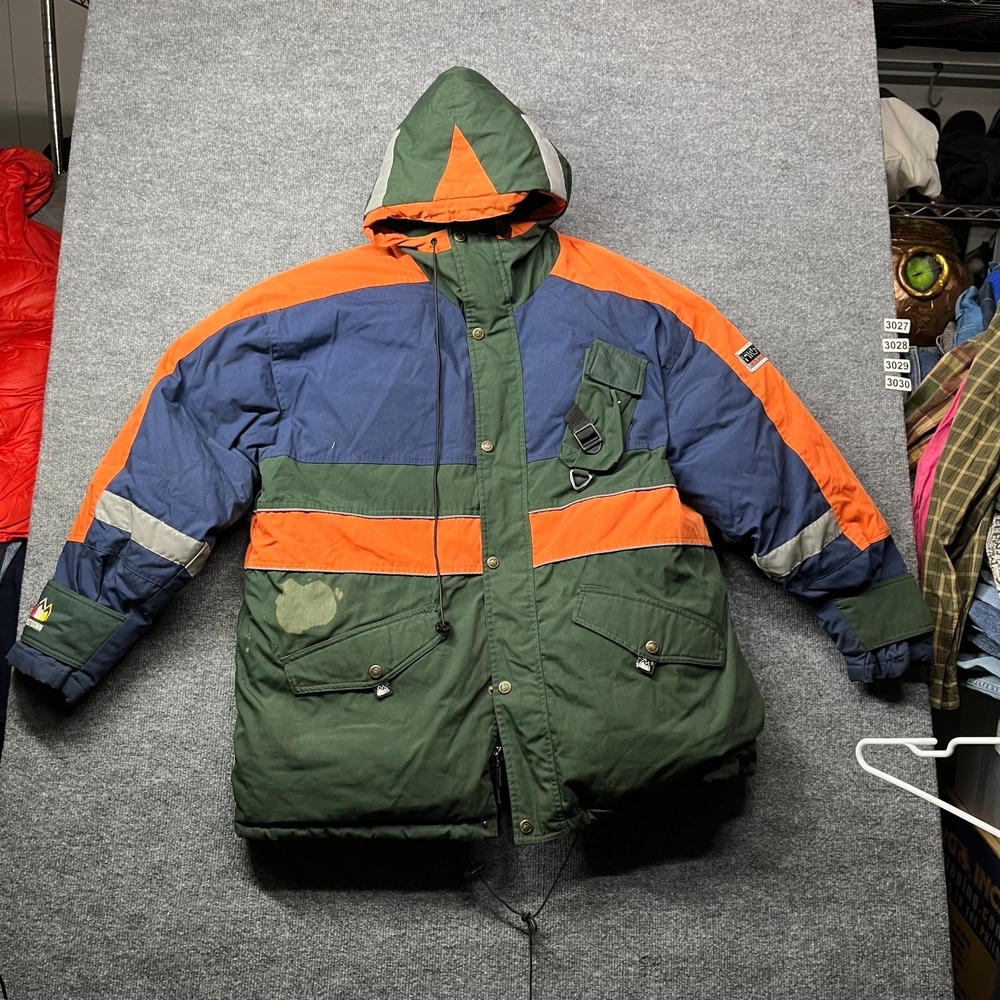 First Down Exploration Gear Puffer Jacket Men's Colorblock Winter Outdoor - XL